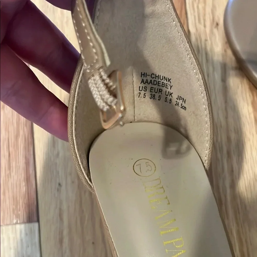 Taupe Heeled Sandals - Picture 3 of 7